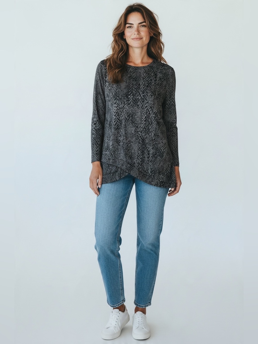 Tuff Athletics Black Textured Long-Sleeve Tunic
